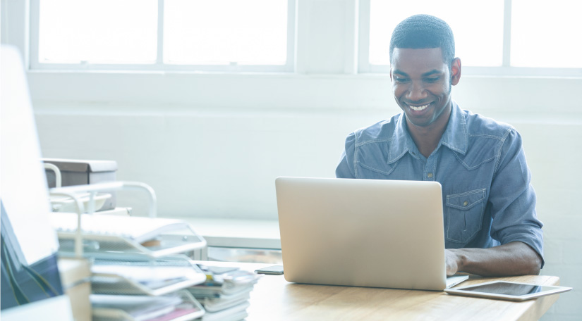 Man using laptop