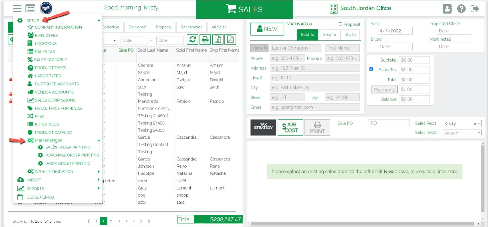 QPro 2.0 screenshot printing preferences