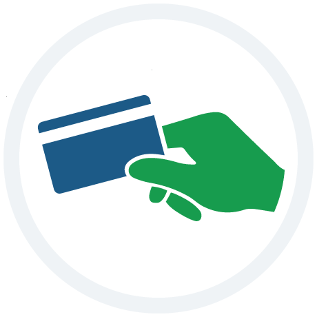 hand with credit card graphic