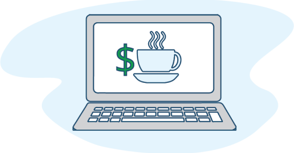 coffee and money savings graphic