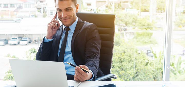 businessman on a call